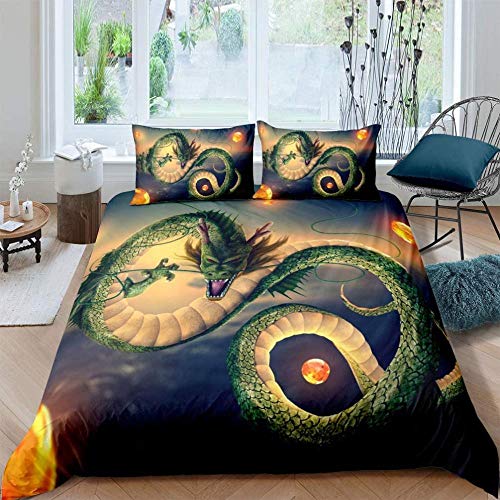 Qingxsm Dragon Ball Z Juego de Cama de 3 Piezas Microfibra Juego...