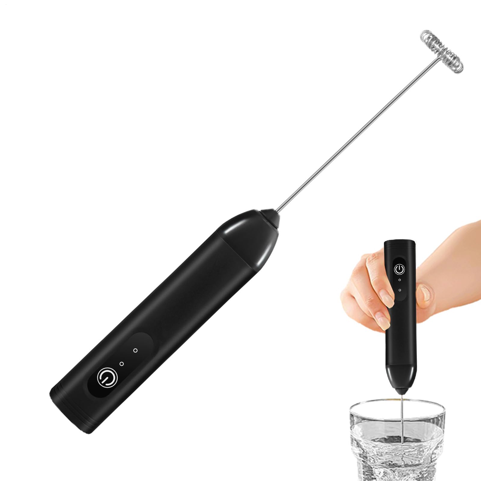 Electric Milk Frother - Handheld Rechargeable Coffee Frother, Portable USB Charging Blender | Mini Drink Mixer for Eggs Cream Coffee Latte Cappuccino Kitchen Home Travel