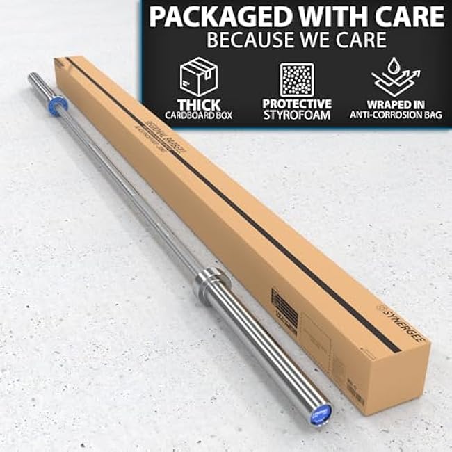 Synergee Regional Olympic 20kg Men¡¯s and 15kg Women¡¯s Hard Chrome & Black Phosphate Barbells. Rated 1500lbs for Weightlifting and Powerlifting.