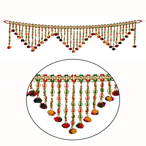 Image of CREYENTES Torans for Entrance Door Swastik Home Decor Door Toran for Home Hangings Decoration and Office Decoration (Multi Colour) 3 Ft Bandarwal toran(Jummar)