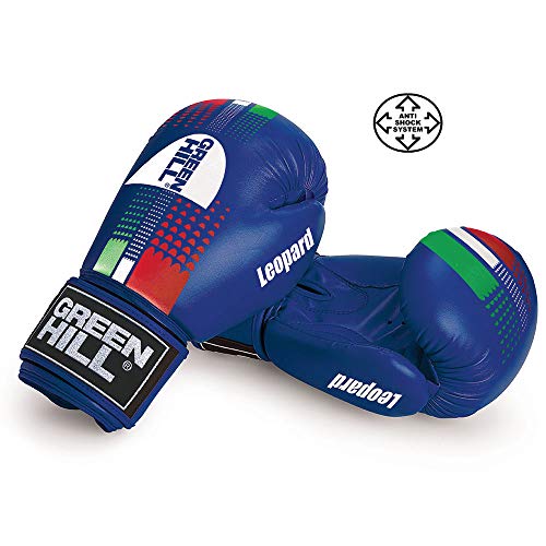 GREEN HILL Leopard - Guantes de Boxeo Unisex para Adulto, Unisex Adulto, Leopard, Turquesa, 14 oz
