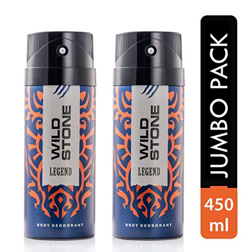 Wild Stone Legend Deodorants for Men, Long Lasting Masculine Body Spray, Pack of 2 (225ml each)