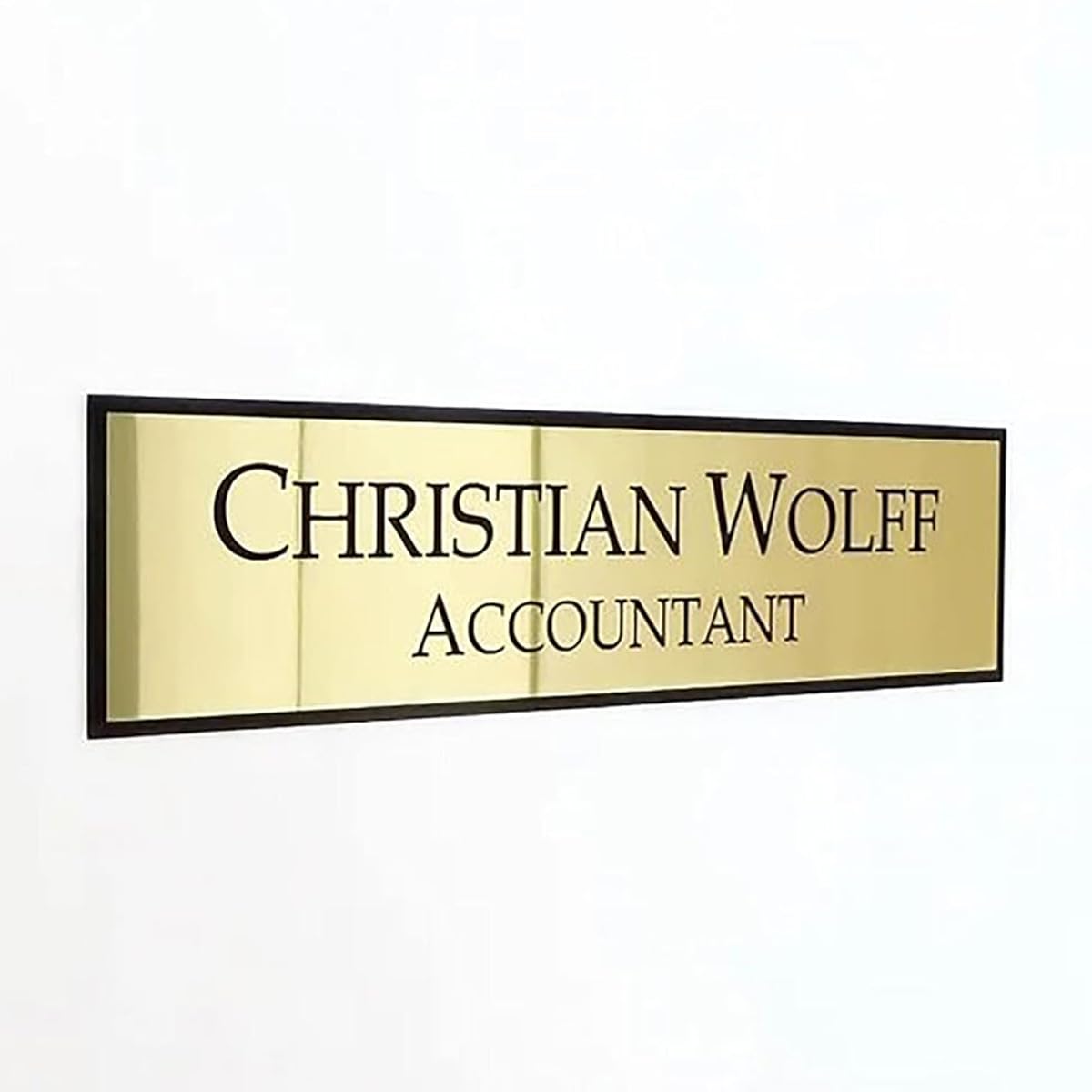 Personalized Acrylic Name Plate Signage For House,Black & Silver Engraving Custom Self-Adhesive Name Board (12 X 4 Inches,Brushed Gold) — Amazon image 5