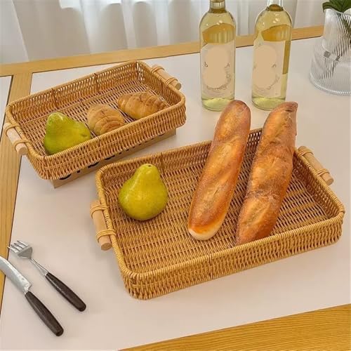 Bandeja de ratán tejida a mano de diseño rústico premium para centros de mesa 5