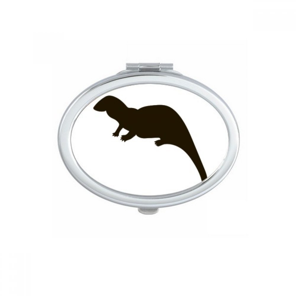 Miroir de poche portable mignon DIYthinker et ovale avec illustration de motif orangutan