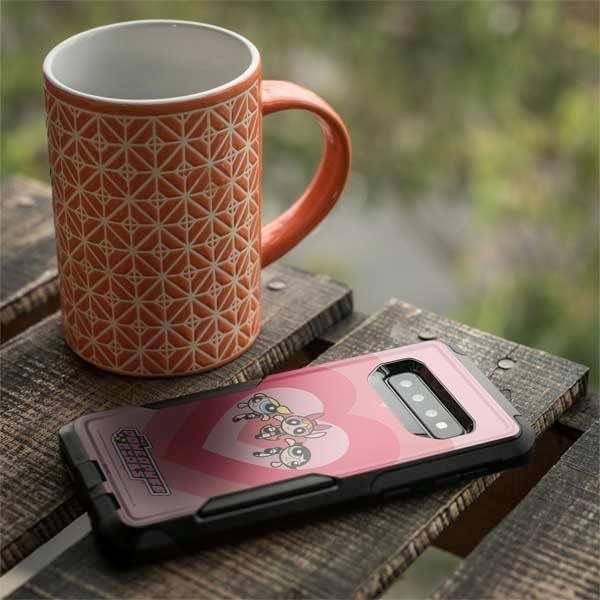 Skinit Decal Skin Compatible with OtterBox Commuter Galaxy S10 Plus - Officially Licensed Warner Bros Powerpuff Girls Hearts Design