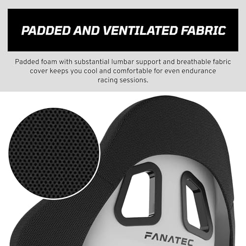 Image of FANATEC ClubSport GT Sim Racing Cockpit Seat - Strength and Stiffness, Fibre Reinforced Shell, Shell Fibre Reinforced, Breathable Fabric, Lumbar Support - Black