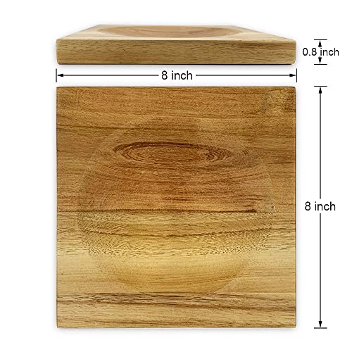 Tabla de cortar cuadrada de madera de acacia 20x20 cm miniatura 2