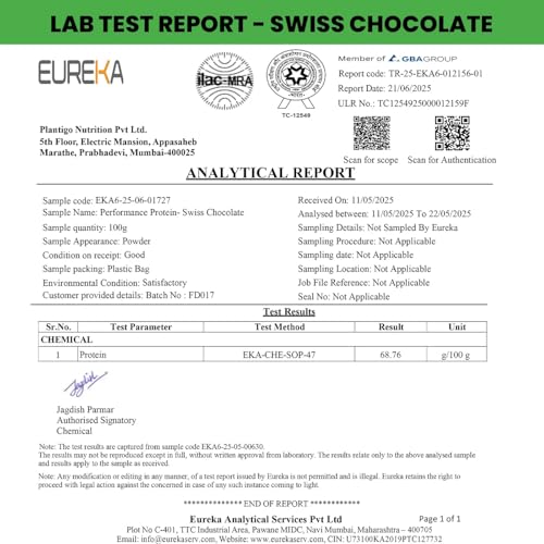 Image of Plantigo Plant Protein Powder for Men, Women | 24g Clean & Green Pea Protein Isolate, 4.4g BCAA, 4g Fiber, 2g Leucine, All Amino Acids, 4x Fast Digestion, 95% Absorption, Swiss Chocolate 1kg