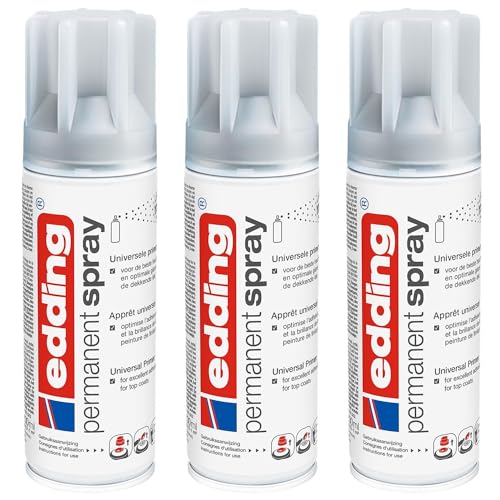 EDDING Lot de 3 Sprays Permanent 5200 Apprêt Primaire Universel Gris