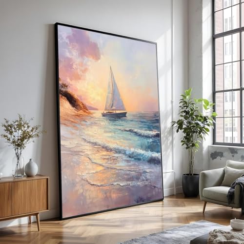 Toile représentant un voilier pour illuminer mur sombre