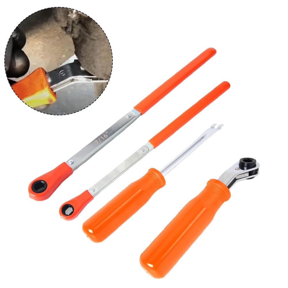 Kit di rilascio automatico del regolatore del gioco 4 pezzi con chiavi da 5/16 7/16 9/16 pollici, strumenti di manutenzione dei freni resistenti per semi camion