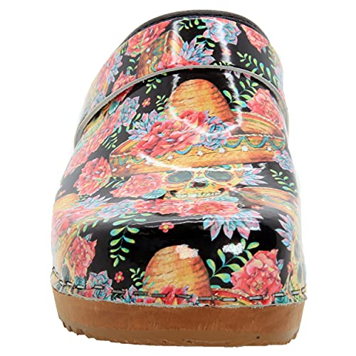 Image of Bjork Maja Wood Open Back Leather Clogs