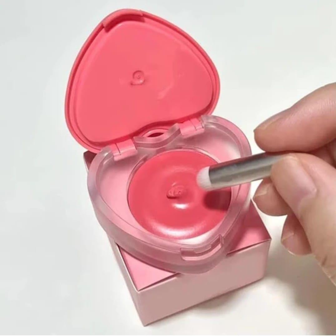 Cheek Lip & Lip Heart Shape Cheek Blush | Moisturising Formula, Portable Compact, Heart-Shaped Case, Smooth Finish, Lip Colour & Care-image-12