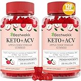 Apple Cider Vinegar Gummies, Max Strength 2000mg ACV Gummy with Probiotics, B12 and Keto Support, For Digestion, Metabolism, Detox, Gut & Immune Health, Gelatin-Free, Non-GMO, 120 keto acv gummies