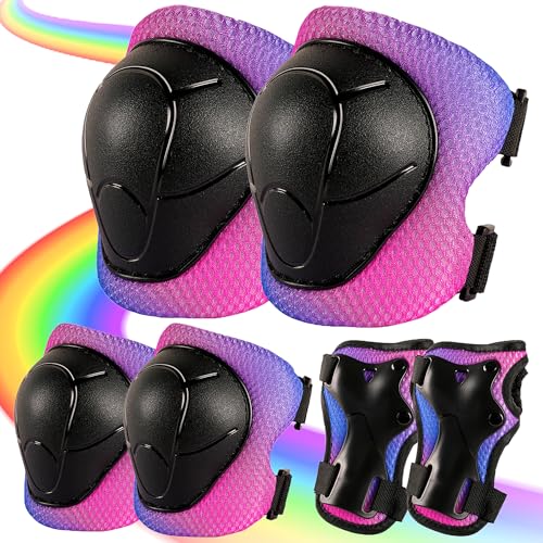 Knee Pads for Kids 3-14 Years Toddler Knee and Elbow Pads with Wrist Guards 3 in 1 for Bicycle Scooter Roller Skates Skateboarding