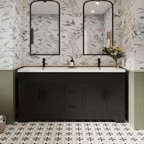 eclife 72" Bathroom Vanities Sink Combo with Painted Surface, Modern