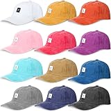 12 Pieces Washed Hats Baseball Caps Smile Dad Hats Bulk Adjustable Unisex Vintage Distressed Hats Co
