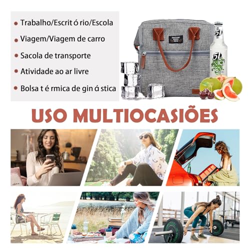 INSMEER Bolsa Termica Para Mulheres Lancheira Para Homens Saco Refrigerante Reutilizável Para Adulto