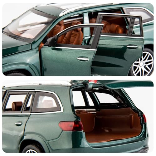 Image of BlackZone 1 /24 Scale Toy Car Compatible for Marceds GLS63 Alloy Metal Pull Back Toy Car | Openable Doors, Light & Music | Gifts for Boys and Girls (Green)