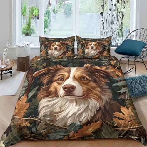 Housse de couette chien imprimé 3D ultra douce résistante avec fermeture éclair - 4