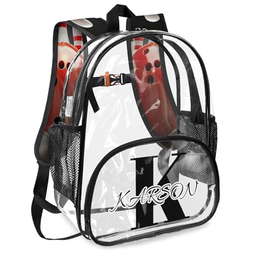 Personalized Bowling Ball Clear Backpack Custom Transparent Backpacks with Name2