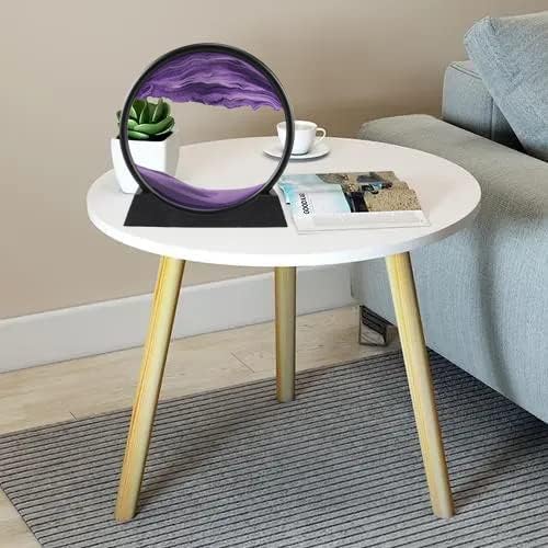 Evilia Ecom Moving Sand Art Picture, 7 Inch Liquid Motion Flowing Sandscapes with Stand for Sensory Relaxing Home and Office Desktop Decoration Ornament - Purple 4