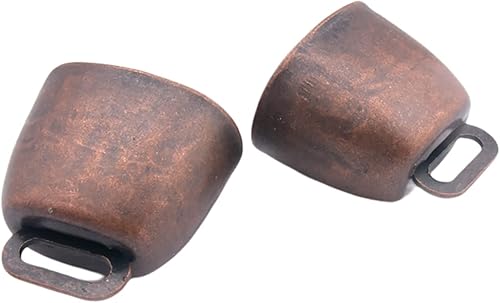 2 unidades de campanas de cobre de pastoreo de caballo, oveja, ganado, granja, animal de granja, campanas de bronce rojo, campana antirrobo para