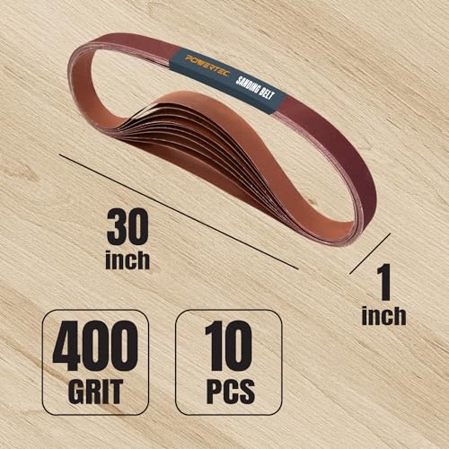 POWERTEC 30 Inch 400 Grit Aluminum Oxide Sanding Belt for Woodworking and Metal Polishing (10PK)  
POWERTEC 30 Inch 400 Grit Sanding Belt for Knife Sharpening and WEN 6515T Sander (10PK)  
POWERTEC 30 Inch Sanding Belt, Aluminum Oxide, 400 Grit, Idea