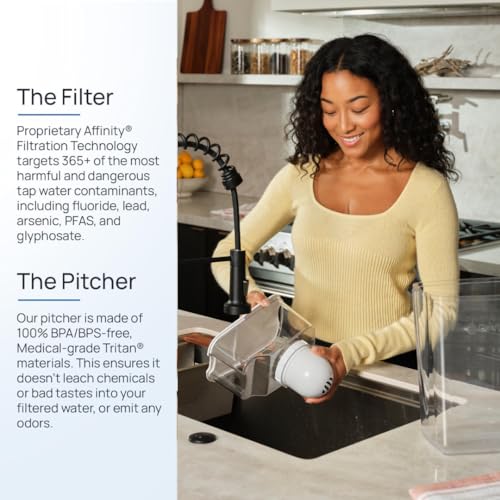 Clearly Filtered Water Pitcher Replacement Filter in Use