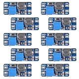 AITRIP 10pcs MT3608 DC-DC Boost Converter 2A Adjustable Step Up Module Voltage Regulator Board Input Voltage 2V-24V to 5V-28V Output Voltage for Arduino
