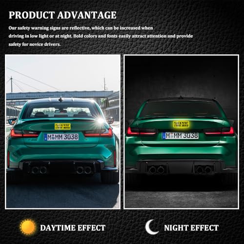Image of 3PCS Student Drive Magnet for Car, Magnet Car Sticker, Please Be Patient Student Driver Magnet, Reusable Movable Rookie Driver Reflective Magnets Stickers Universal Fit Car Bumper (Style 1)