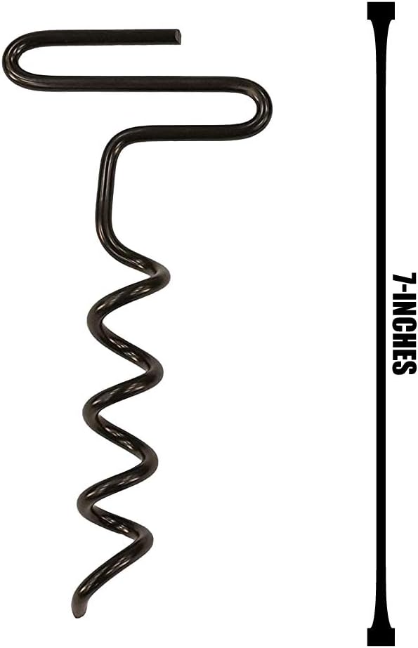 RHINO OUTDOORS Auger Stakes, Heavy Duty Tent Stakes for Blinds and Tarps, 4-Pack,Silver
