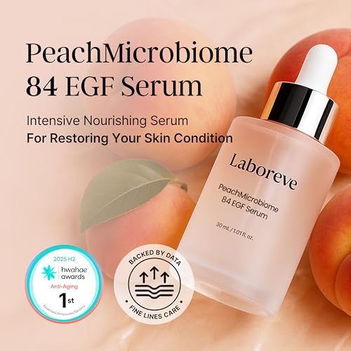 Image of PeachMicrobiome 84 EGF Peach Serum, Niacinamide & Allantoin to Support Skin Barrier and Calm Skin - Suitable for Sensitive Skin Types, Korean Skin Care (30ml / 1.01 fl. oz.)