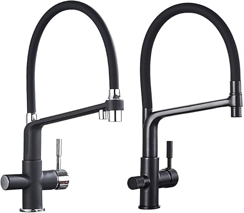 Miniatura 2 de KYLEX Grifos de cocina filtrados de color blanco y negro con rotación de 360 grados grúa de agua pura para grifos de agua filtrados de cocina color