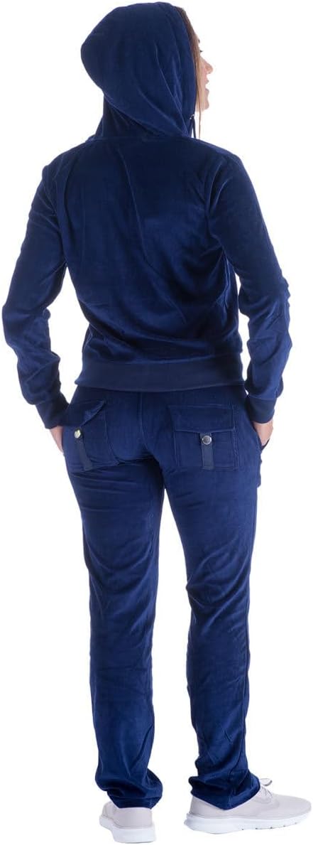 LeeHanTon Women's Velour Tracksuit 2 Piece Set Full Zip Hoodie & Joggers Soft Lounge Set for Yoga Gym Casual Wear - Image 3