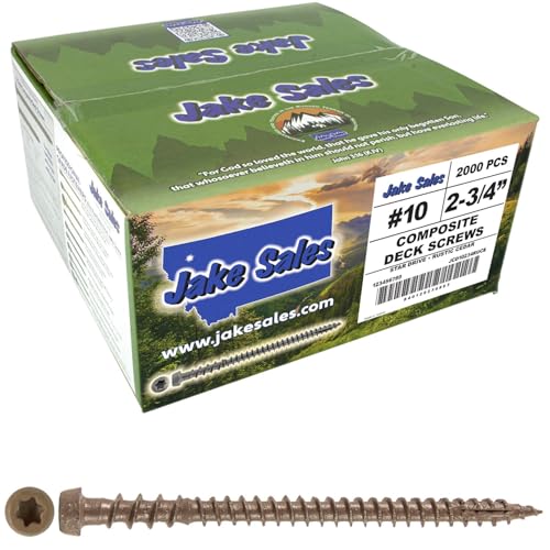 Jake Sales #10 x 2-3/4" Rustic Cedar Composite Decking Exter...