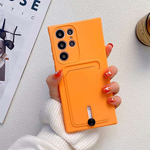 Coque silicone liquide avec porte-carte pour Samsung Galaxy S22 et S21 Ultra