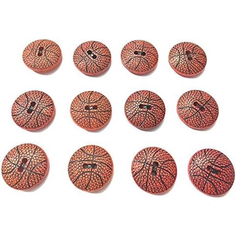 Basketball Buttons Set of 12 Two Hole Sew Thru .875 Inches 1351 Cover