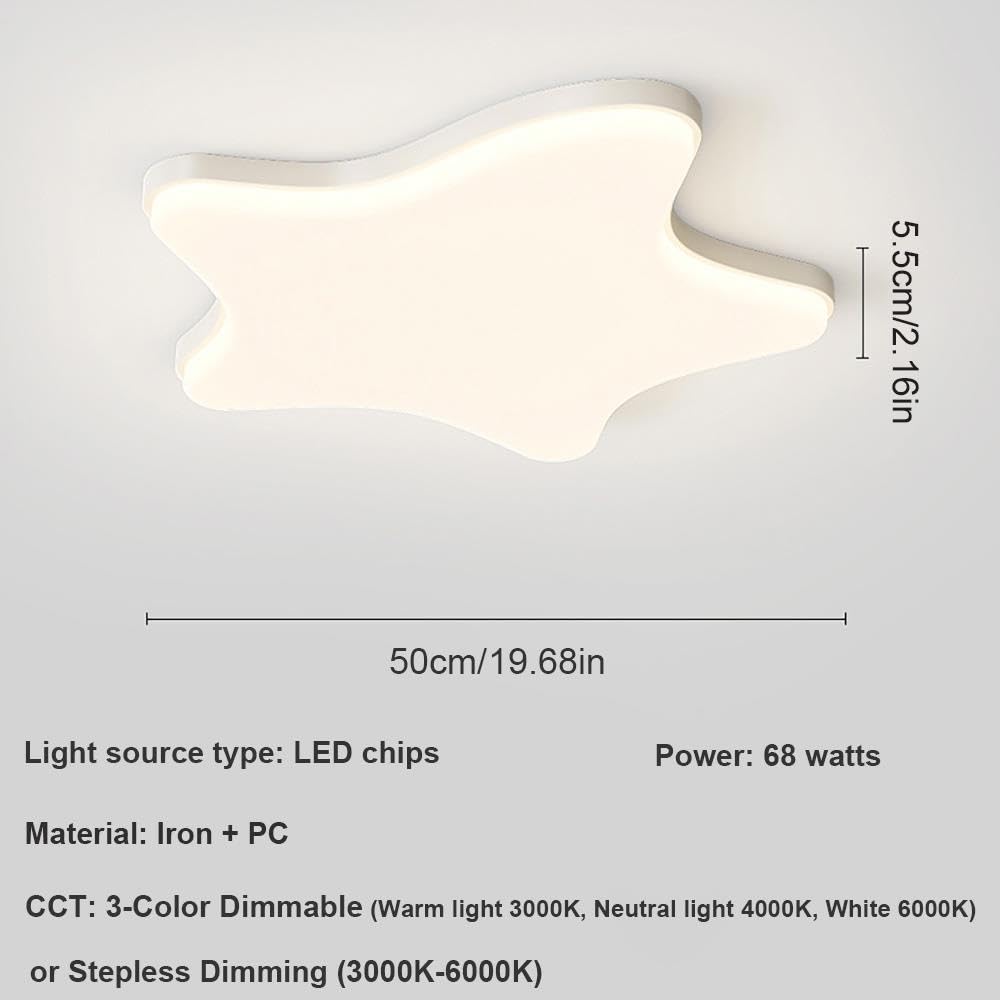Lámpara de Techo Estrella Moderna, Plafón Ultrafino LED Dormitorio