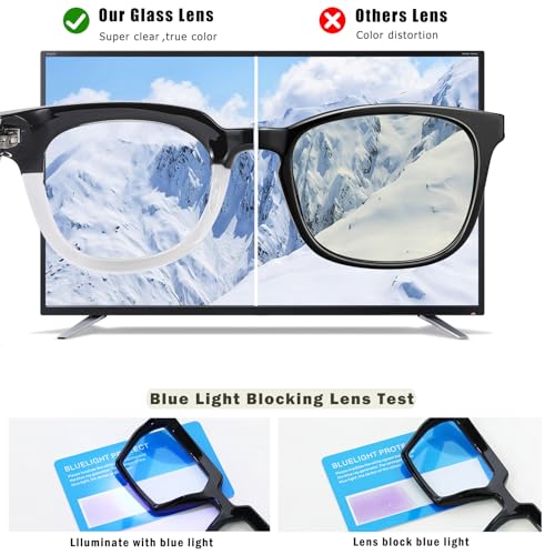 Image of Blue Light Glasses for Woman /Men TR90 Computer Eyeglasses with Anti Eyestrain & UV Glare (Black /Transparent)