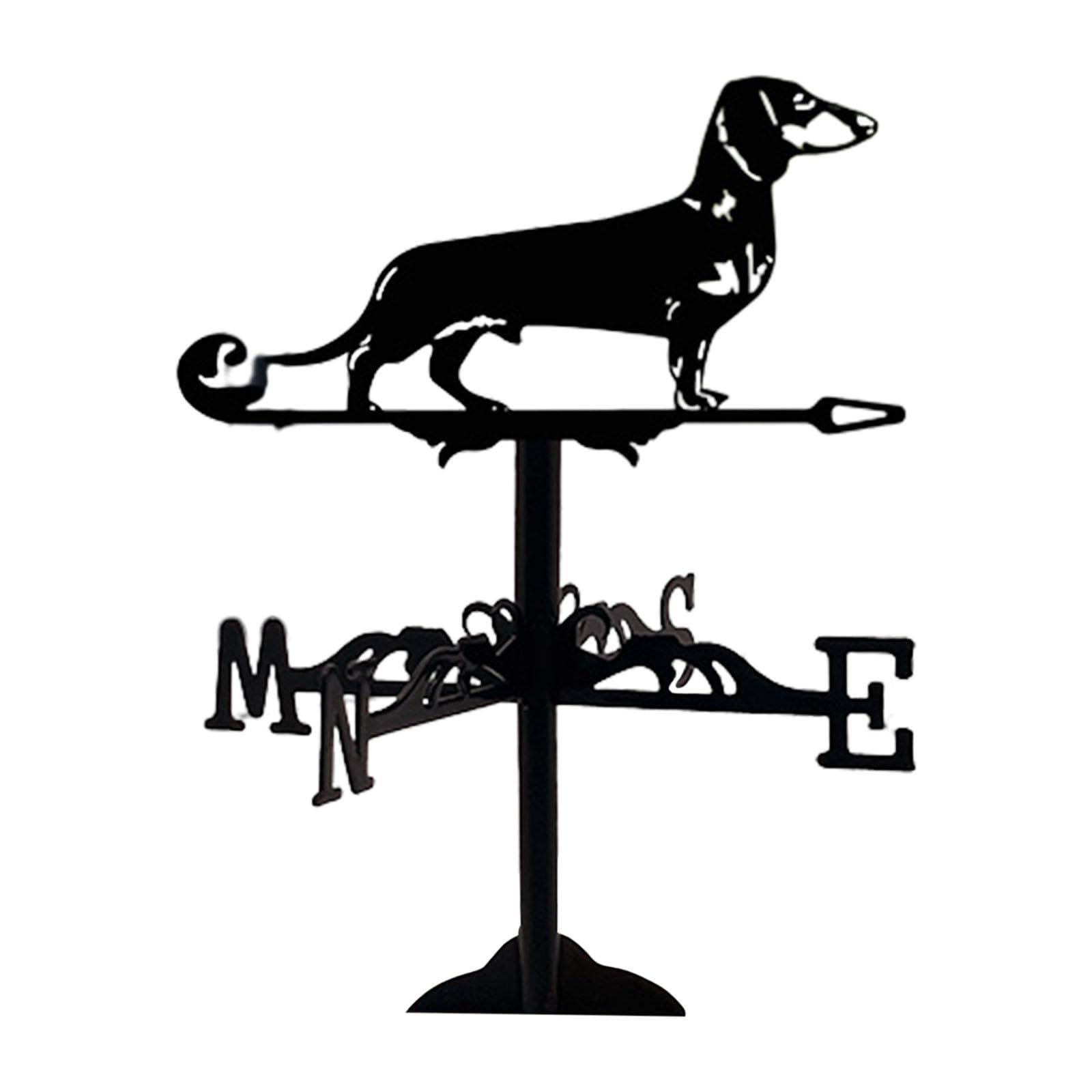 Indicateur de direction du vent en métal extérieur vintage motif chien pour jardin