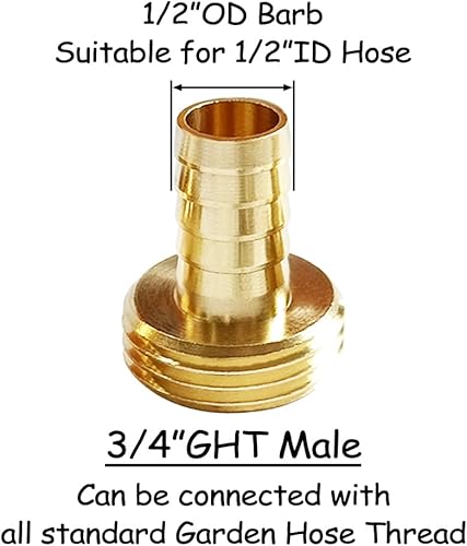 Miniatura 10 de 2 piezas de latón macizo de 38 pulgadas x 34 pulgadas GHT hembra manguera de jardín conector empalmador reparación montaje incluye 2 abrazaderas de