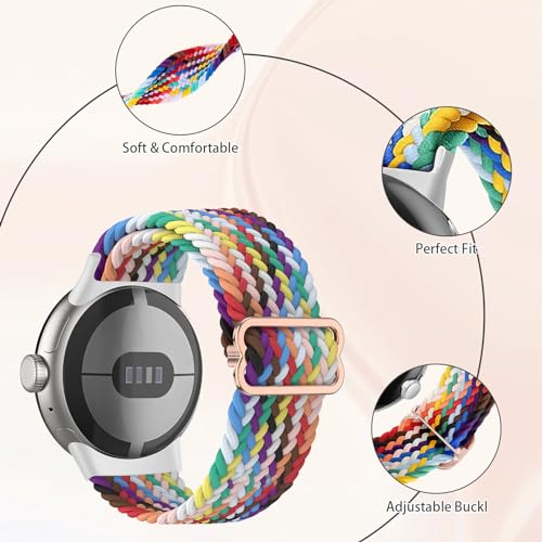 Bracelet tressé Pixel Watch 2 de qualité supérieure en nylon extensible solo loop
