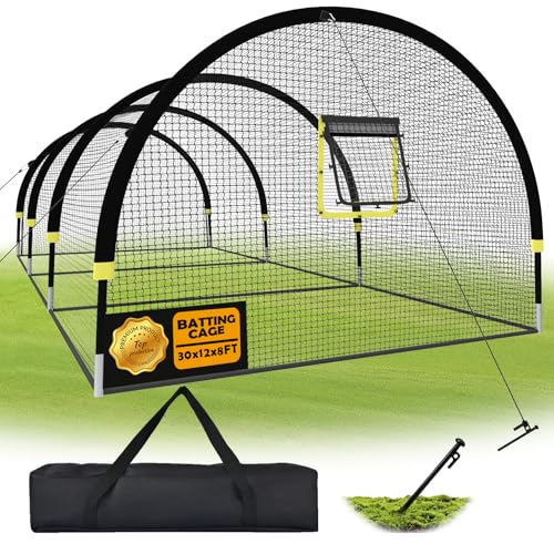 IDEATRY Baseball Batting Cages for Backyard - 30ft x 12ft x