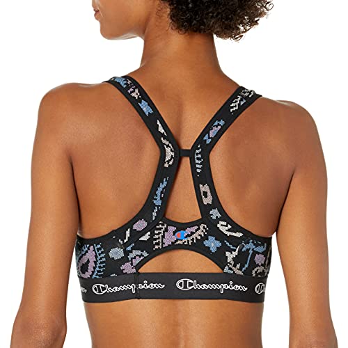 Champion Women's The Authentic Sports Bra, Cross Stitch Paisley Multi, Small #TOP1