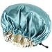 CHORHA Satin Sleep Cap,Double-Sided Adjustable Sleep Bonnet,Bonnet Cap for Sleep Green