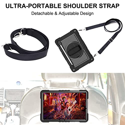 Coque Samsung Tab S8 S7 antichoc rotative 360° à dragonne intégrée