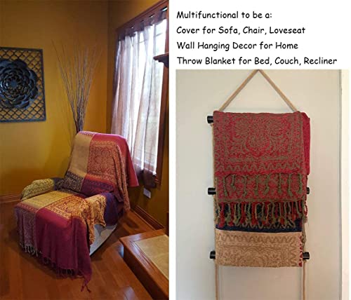 VANJOROY Bohemian Large Sofa Large Throw Blanket with Tassels for 2 3 Seater Settees - Image 3