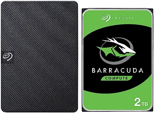 Image of Seagate Expansion 5TB External HDD - USB 3.0 for Windows and Mac with 3 yr Data Recovery Services & Barracuda 2 TB Internal Hard Drive HDD - 8.89 cm (3.5 Inch) SATA 6 Gb /s 5400 RPM 256 MB